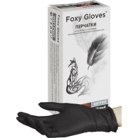 Перчатки нитрил., н/с,н/о,3,5г./шт,черн.FOXY-GLOVES S 50 пар/уп ШК4181/8560