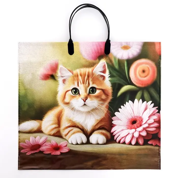 Пакет «Рыжий котенок», полиэтиленовый с пластиковой ручкой, 37×34 см, 90 мкм Пакет «Рыжий котенок», полиэтиленовый с пластиковой ручкой, 37×34 см, 90 мкм