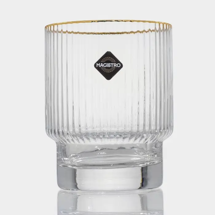 Стакан Magistro &laquo;Орион&raquo;, 320 мл, с золотой отводкой, стекло, прозрачный