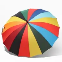 Зонт - трость полуавтоматический &laquo;Радуга&raquo;, эпонж, 16 спиц, R=48/55 см, D=96 см, разноцветный