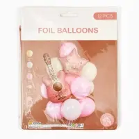 Воздушные шары "Розовая гитара" фольга, латекс, набор 12 штук