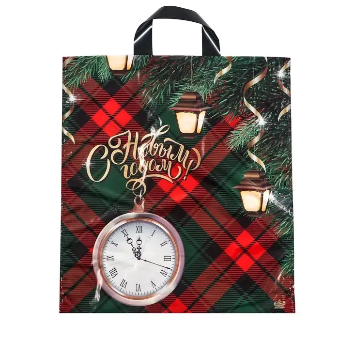 Пакет «Часы с фонариками», полиэтиленовый с петлевой ручкой, 42×38 см