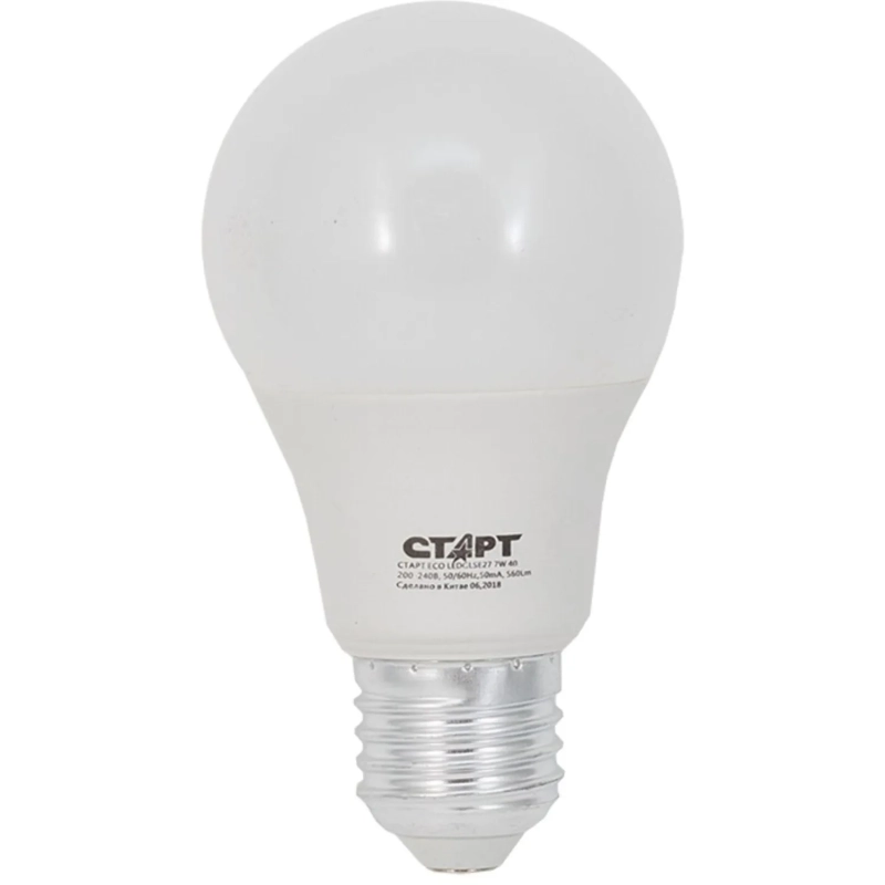 Лампа светодиодная Старт ECO E27 7W 4000K груша