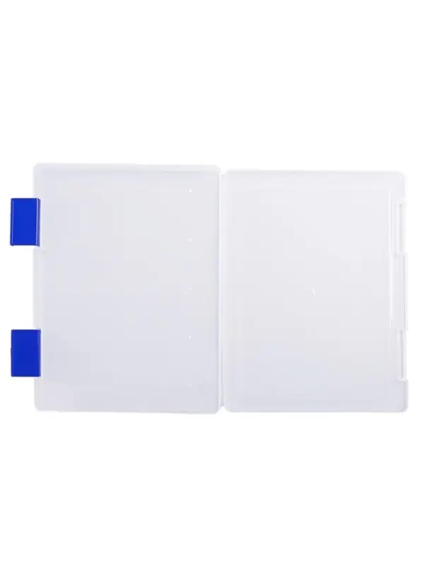 Папка для документов А4, с синими защелками, 230&times;305&times;40 мм, прозрачный корпус