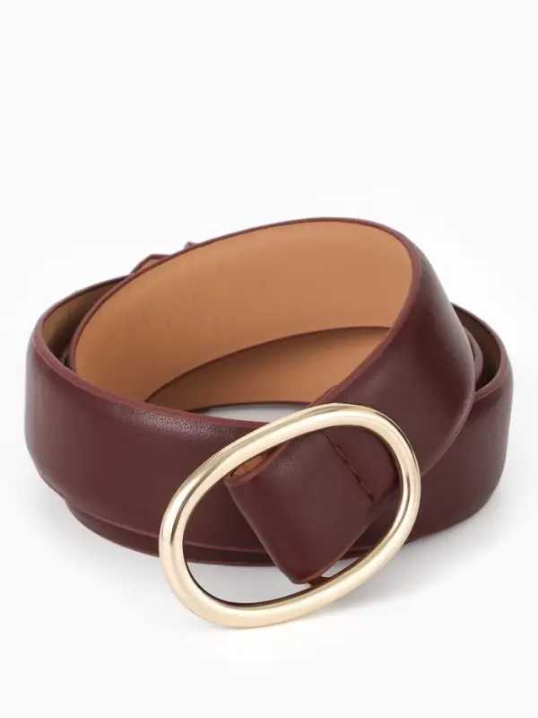 Ремень женский, затяжка, 3&times;110 см, пряжка золотистая, без винта, коричневый