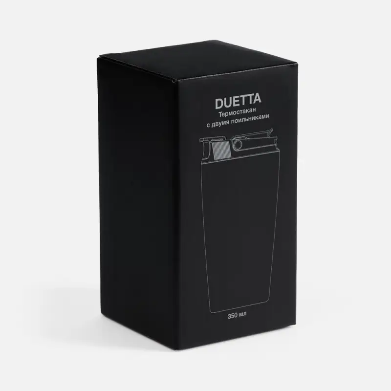 Термостакан с двумя поильниками Duetta, черный Термостакан с двумя поильниками Duetta, черный