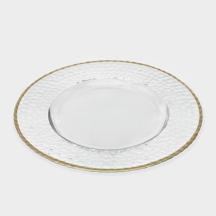 Тарелка подстановочная «Фишер», d=35 см, цвет обводки золотой