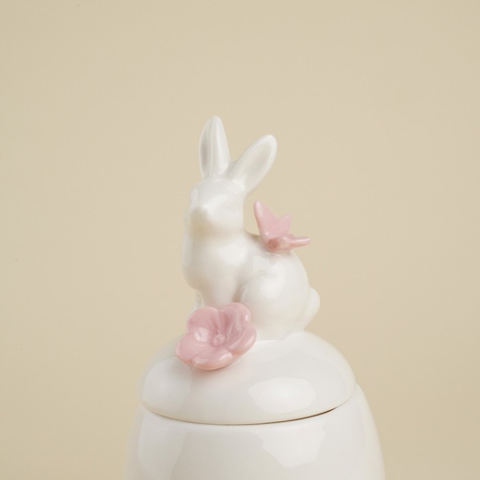 Банка для хранения сыпучих продуктов SL Home &laquo;Лесные кролики&raquo;, 220 мл, 7,5&times;16 см, цвет белый