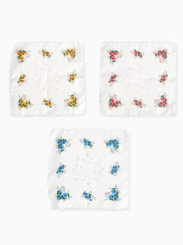 Платки носовые женские Экономь и Я  Платки носовые женские Экономь и Я "Полянка" 30*30 см, (набор 12 шт), рис. МИКС,100% пэ