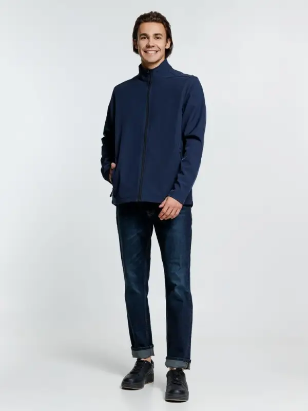 Куртка софтшелл мужская Race Men темно-синяя, размер S