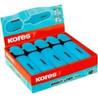 Маркер текстовыделитель Kores BRIGHT LINER PLUS, скош нак, 0.5-5 мм,синий