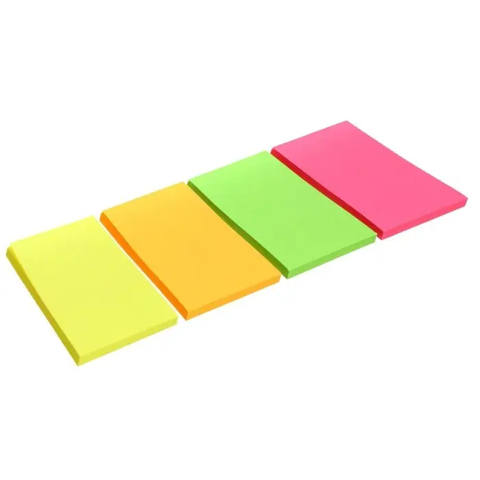 Набор 4 блока с липким краем 38мм. х 51 мм., 50 листов, х 4 цвета, флуоресцентные цвета Набор 4 блока с липким краем 38мм. х 51 мм., 50 листов, х 4 цвета, флуоресцентные цвета