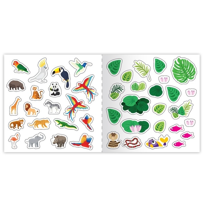 Раскраска по номерам «Дикие животные», 16 стр., с наклейками, 12 картинок, 5+