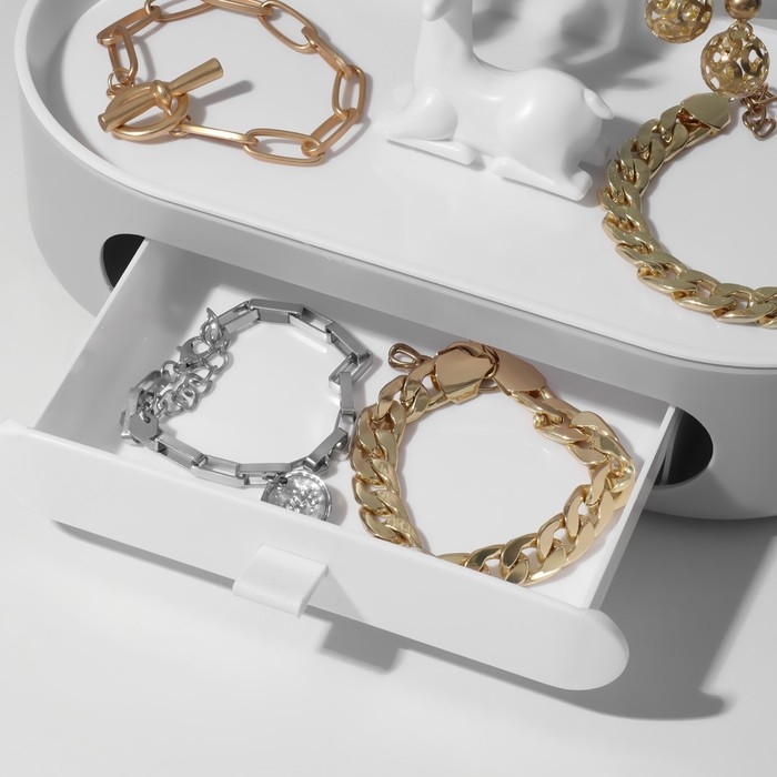 Подставка для украшений Queen fair «Олень», овальная подставка, 25×12,5×26 см, цвет серо-белый Подставка для украшений Queen fair «Олень», овальная подставка, 25×12,5×26 см, цвет серо-белый