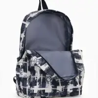 Рюкзак школьный на молнии, с карманами, с принтом, 28.5&times;12&times;41 см, чёрный