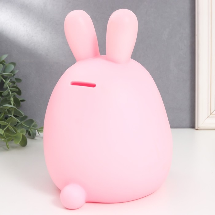 Копилка пластик Копилка пластик "Зайчик - пухляш с сердцем/цветком" МИКС 16х15,5х23 см