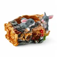 Декоративное кашпо для цветов &laquo;Пень с зайцами&raquo;, 29&times;19&times;17 см, полистоун