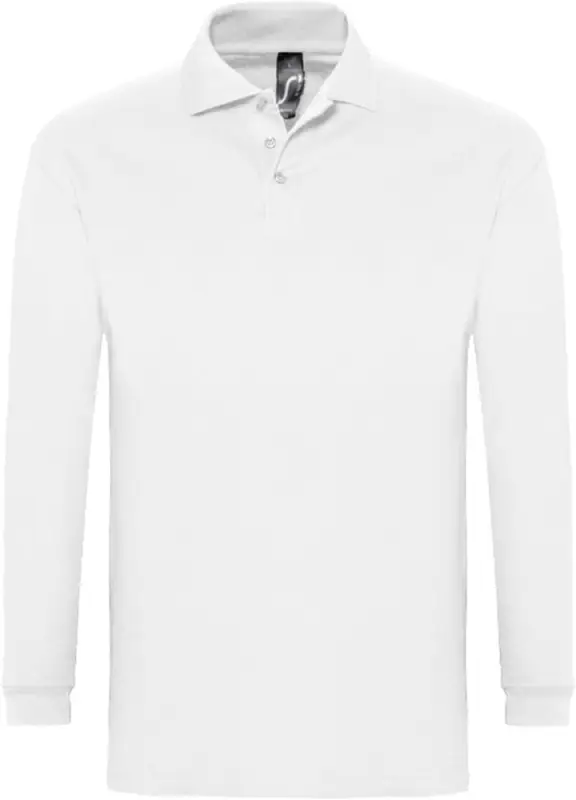 Рубашка поло мужская с длинным рукавом Winter II 210 белая, размер S