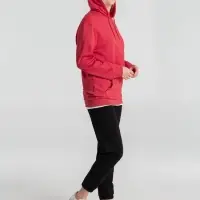 Толстовка с капюшоном унисекс Hoodie, красный меланж, размер XS