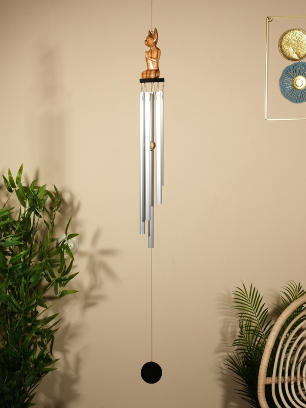 Музыка ветра Музыка ветра "Кошка" дерево, алюминий 7х7х70 см