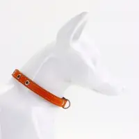 Ошейник кожаный однослойный  на  фетре неукрашенный, 1,2 см, ОШ 20-26 см,