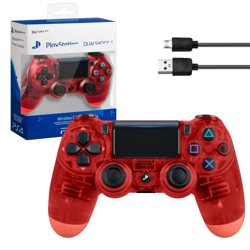 Джойстик PS4 DualShock беспроводной A прозрачный красный (logo) Джойстик PS4 DualShock беспроводной A прозрачный красный (logo)