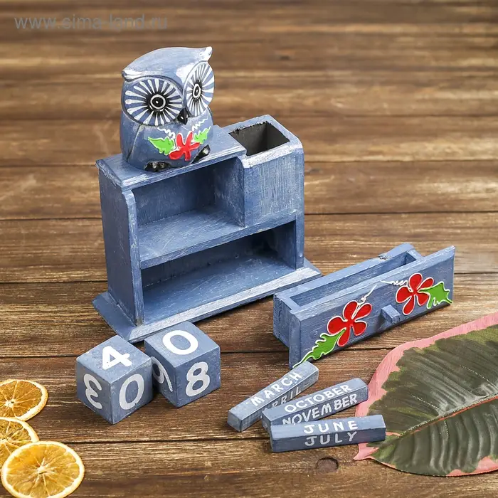 Календарь настольный Календарь настольный "Сова" дерево 18х6х20 см