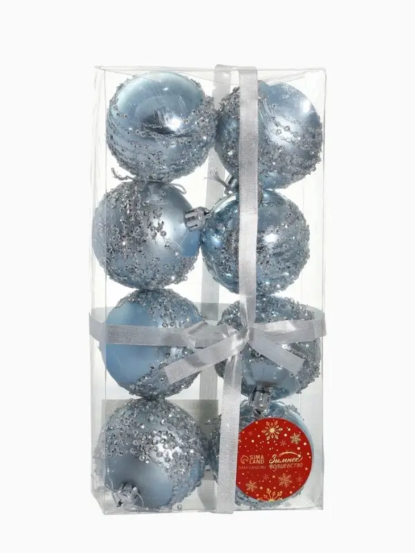 Ёлочные игрушки &laquo;Ночная вьюга&raquo;, шары новогодние, d=6 см, набор 8 шт.