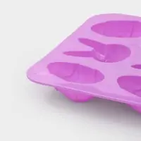 Форма для шоколада Доляна &laquo;Кролики&raquo;, силикон, 23&times;15&times;2 см, 12 ячеек, сиреневая