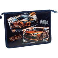 Папка для тетрадей Спорткары, А4,молн.,пласт.,88445
