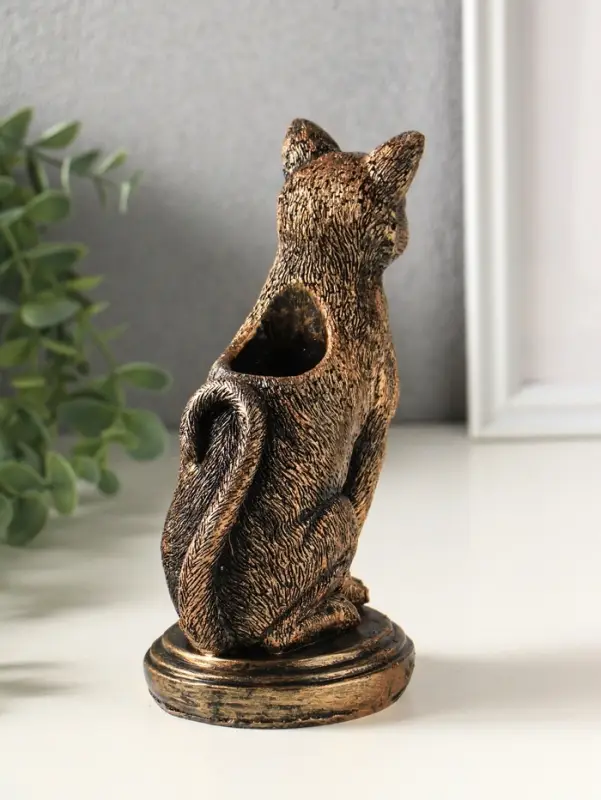Подсвечник на 1 свечу &laquo;Кошка&raquo;, 17&times;10&times;8 см, под бронзу