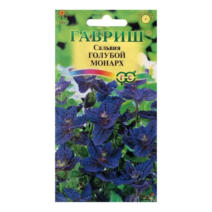 Семена цветов Сальвия  Семена цветов Сальвия "Голубой монарх", ц/п,  0,05 г