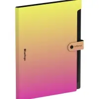 Папка А4 Radiance, 12 отделений, 600 мкм, на кнопке, желтый/розовый градиент