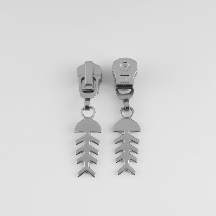 Бегунок автоматический для металлической молнии, №5, декоративный «Рыба», 10 шт, цвет никель Бегунок автоматический для металлической молнии, №5, декоративный «Рыба», 10 шт, цвет никель