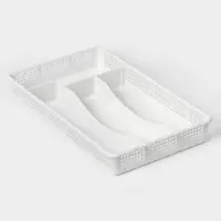 Лоток для столовых приборов в ящик Darel plastic, 4 секции, 34&times;21&times;5 см, пластик, белый