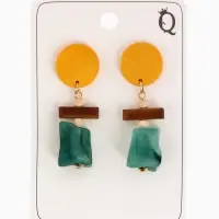 Серьги из дерева &laquo;Ваканда&raquo; стиль, абстракция, цветные