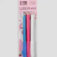 Карандаш для ткани с щёткой, 3 шт., белый, розовый, синий