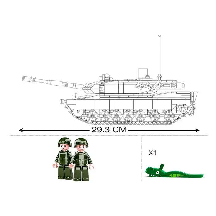 Конструктор Модельки Sluban &laquo;Боевой танк&raquo;, 766 деталей