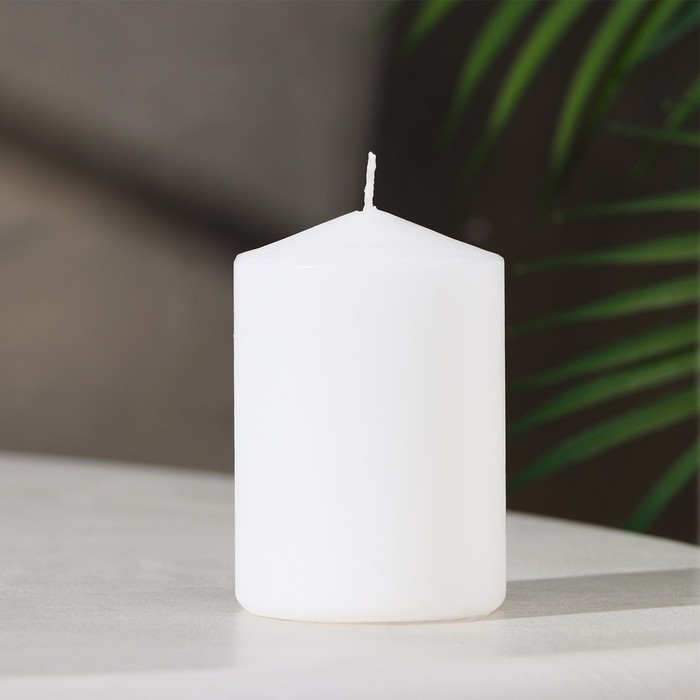 Свеча-цилиндр, 6х8,5 см, 180 г, 12 ч, белая Свеча-цилиндр, 6х8,5 см, 180 г, 12 ч, белая
