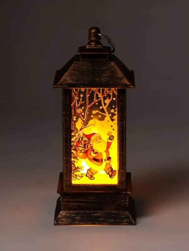 Фонарь новогодний LED &laquo;Дед Мороз с мешком подарков&raquo;, 5.5&times;5.5&times;13.5 см, бронза
