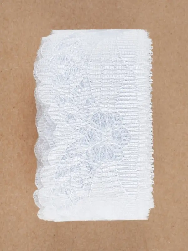 Кружево капроновое, 40 мм, 10&plusmn;1 м, белое