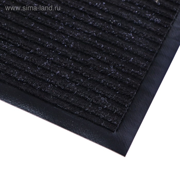 Коврик придверный влаговпитывающий, ребристый, «Стандарт», 120×150 см, чёрный Коврик придверный влаговпитывающий, ребристый, «Стандарт», 120×150 см, чёрный