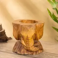 Подставка под бутылки «Голова слона», 15×15×17 см, дерево Пиннис, коричневая Подставка под бутылки «Голова слона», 15×15×17 см, дерево Пиннис, коричневая