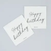 Салфетки бумажные однослойные Happy birthday, 24&times;24 см, 20 шт.