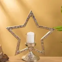 Подсвечник со стеклом &laquo;Звезда&raquo;, 28&times;10.5&times;29.5 см, алюминий