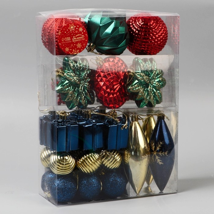 Набор украшений пластик 43 шт Набор украшений пластик 43 шт "Стелла" яркий микс