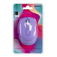 Мышь беспроводная беззвучная Smartbuy 611AG лиловая (SBM-611AG-V) / 40