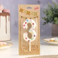 Свеча в торт на день рождения &laquo;Цифра 3 &raquo;, 9 см