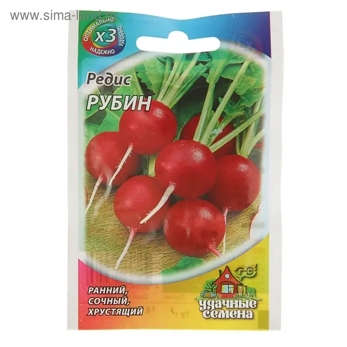 Семена Редис "Рубин", ц/п, 2 г    серия ХИТ х3
