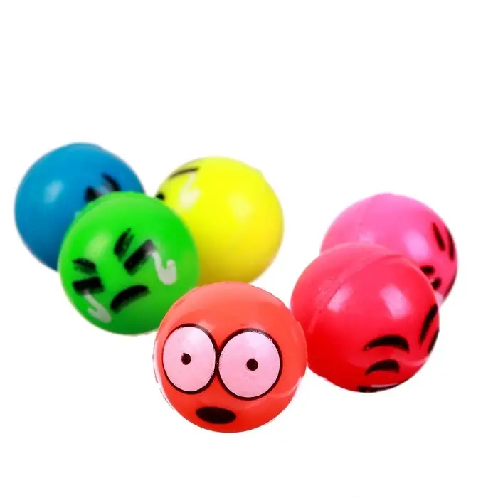 Мяч каучуковый «Рожицы», 2,7 см, цвета МИКС Мяч каучуковый «Рожицы», 2,7 см, цвета МИКС